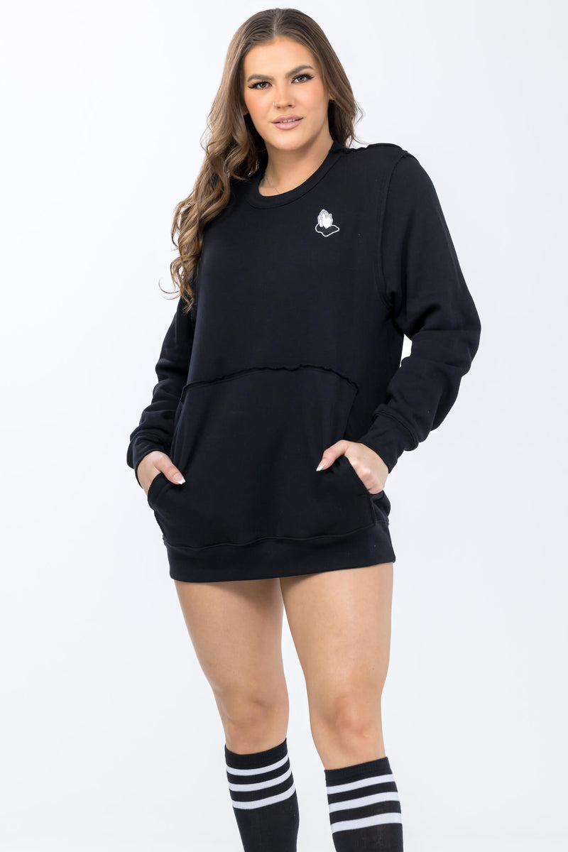 Prayer Hands Roo Pullover - Black